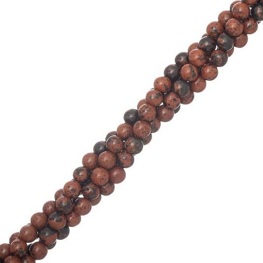 Mahogany Obsidian Beads 4mm Round (Natural) 15-16" Strand