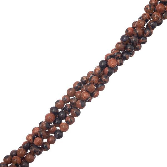 Goldstone Fusion Beads 4mm Round (Synthetic) 15-16" Strand