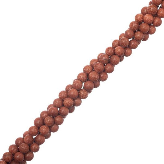 Goldstone Beads 4mm Round (Synthetic) 15-16" Strand