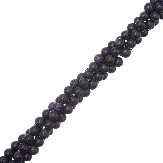 Blue Goldstone Beads 4mm Round (Synthetic) 15-16" Strand
