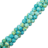 Ocean White Jade Beads 6mm Round (Synthetic/Dyed) 15-16" Strand