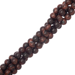 6mm Tiger Eye Red (Natural/Dyed) Beads 15-16" Strand