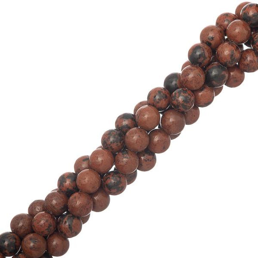 Mahogany Obsidian Beads 6mm Round (Natural) 15-16" Strand