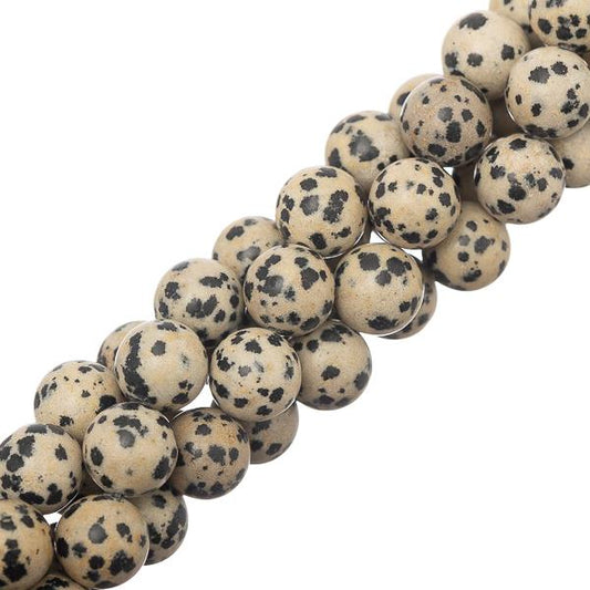 Dalmation Jasper Beads 10mm Round (Natural) 15-16" Strand