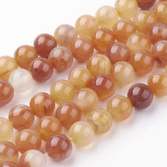 8mm Carnelian (Natural/Dyed) Beads 15-16" Strand