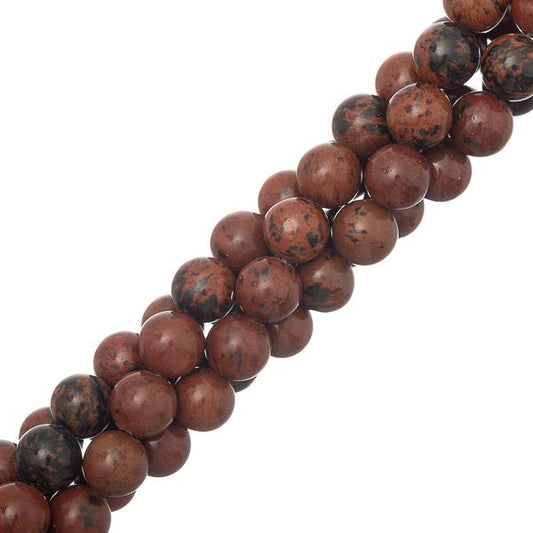 8mm Obsidian Mahogany (Natural) Beads 15-16" Strand