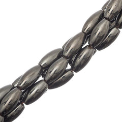 *8x16mm Hematite Magnetic Oval (Synthetic) Beads 25/Strand