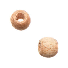 6mm Natural Wood Mini Pony Beads 50/pk