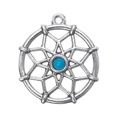 Dream Catcher Pendant with Turquoise Stone 5/pk