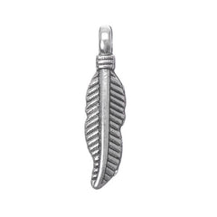 3/4" Feather Metal Charm 10/pk