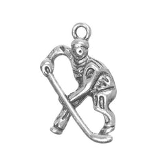 1" Hockey Player Metal Charm 5/pk