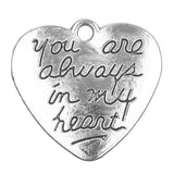 Heart Metal Pendant 21x20mm 5/pk