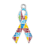 Autism Awareness Ribbon Enamel Pendant 20x15mm 1/pk