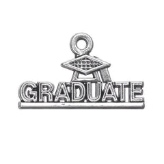 7/8" Graduate Hat Metal Charm 5/pk