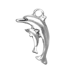 Double Dolphin Metal Charm 1/pk