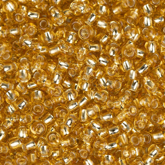 11/0 Czech Seed Beads #34977 Silver Lined Light Gold 23g