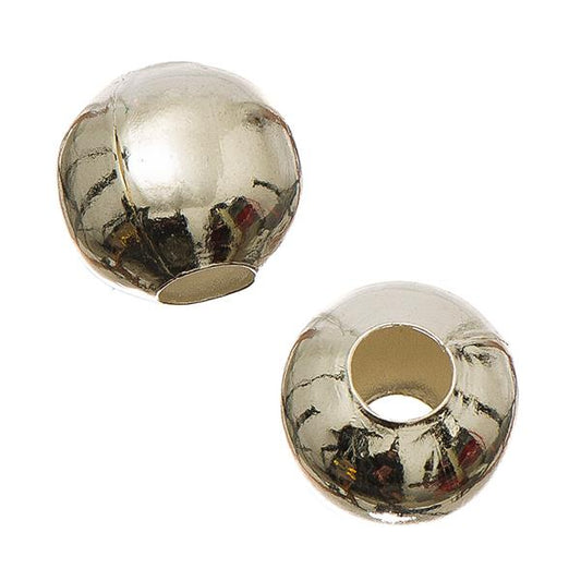 Round Hollow Metal Beads 4mm Silver 100/pk