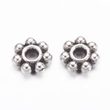 Metal Flower Spacers 4.5mm Antique Silver 100/pk