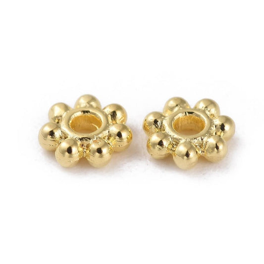 Metal Flower Spacers 4.5mm Gold 100/pk
