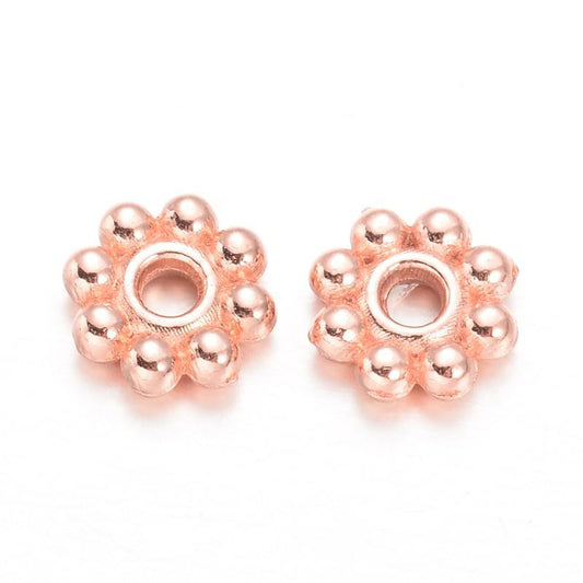Metal Flower Spacers 5mm Rose Gold 100/pk