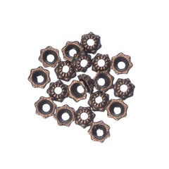 Bead Caps Mini Flower 6mm Antique Copper 20/pk