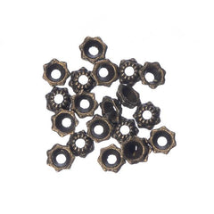 Bead Caps Mini Flower 6mm Antique Brass 20/pk