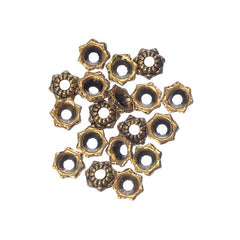 Bead Caps Mini Flower 6mm Antique Gold 20/pk