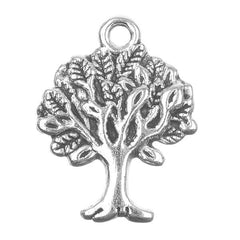 7/8" Antique Silver Tree Metal Charm 5/pk