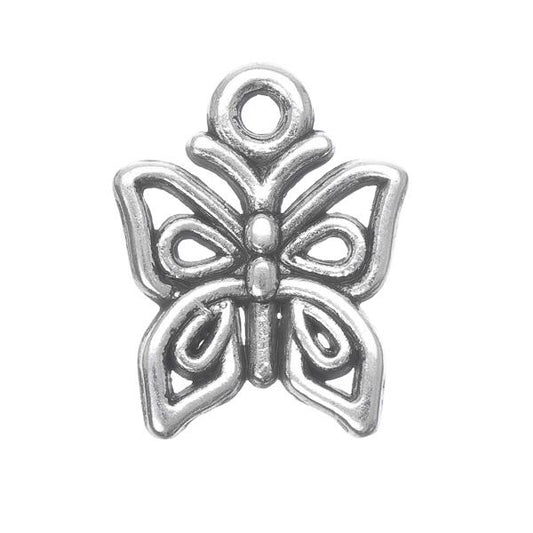 Butterfly Metal Charm 15x13mm 5/pk