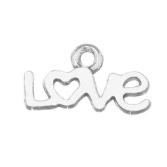 1/2" 'Love' Metal Charm 10/pk