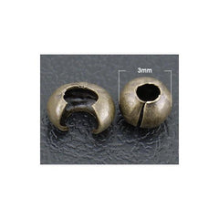 Crimp Cover 3mm Antique Brass 100/pk