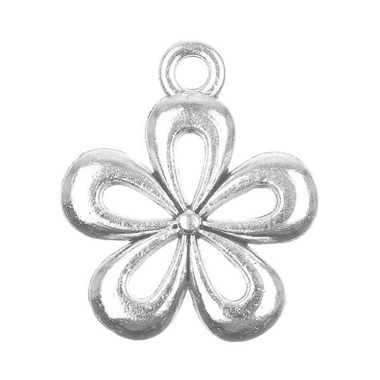 Flower Metal Charm 18x15mm 5/pk