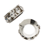Rhinestone Spacers 10mm Silver / Crystal 10/pk