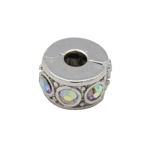 European Bead Stoppers 11mm Crystal AB 2/pk