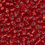 8/0 Miyuki Seed Beads #0010 Silver Lined Flame Red 22g