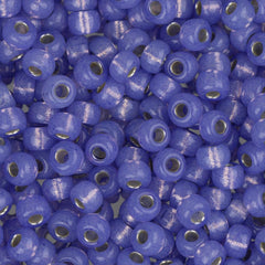 8/0 Miyuki Seed Beads #0649 Silver Lined Violet Alabaster 22g