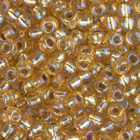 8/0 Miyuki Seed Beads #1003 Silver Lined Gold AB 22g