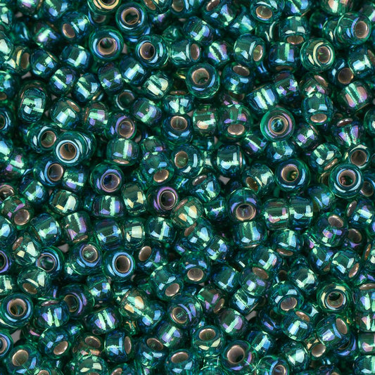 11/0 Miyuki Seed Beads #1017 Silver Lined Emerald AB 22g