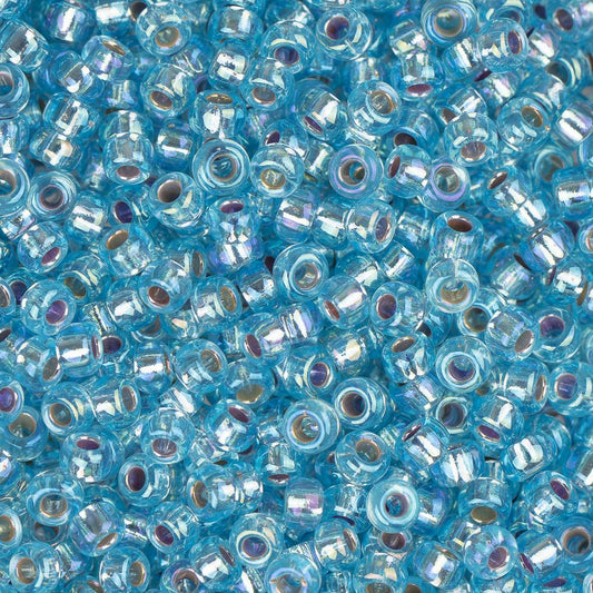 11/0 Miyuki Seed Beads #1018 Silver Lined Aqua AB 22g