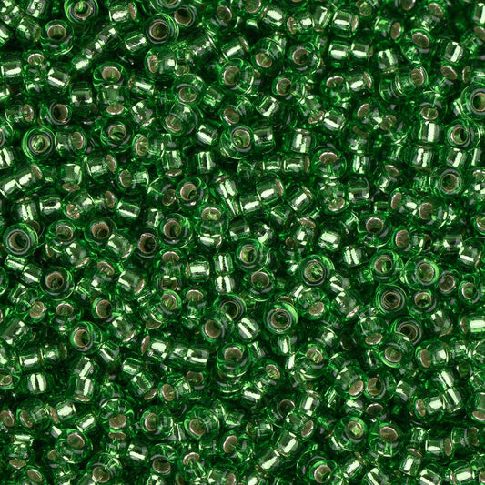 15/0 Miyuki Seed Beads #0016 Silver Lined Green 22g