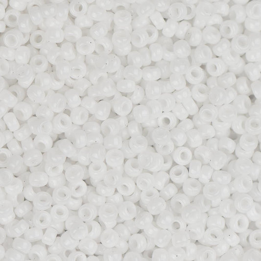 15/0 Miyuki Seed Beads #0402 Opaque Chalk White 22g
