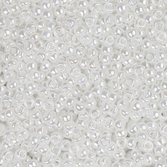 15/0 Miyuki Seed Beads #0420 Opaque White Pearl Luster 22g