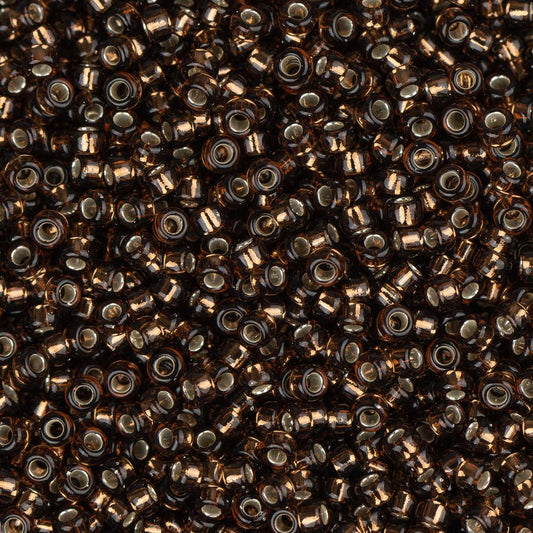 15/0 Miyuki Seed Beads #0005D Silver Lined Dark Topaz 22g