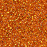 15/0 Miyuki Seed Beads #0008 Silver Lined Orange 22g