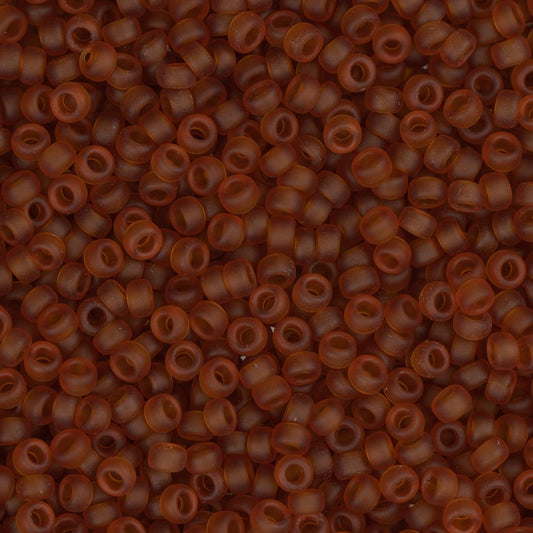 15/0 Miyuki Seed Beads #0134F Transparent Matte Dark Topaz 22g