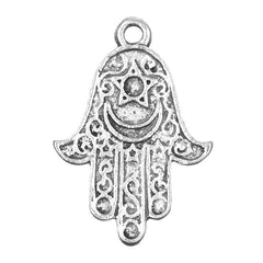 1" Hamsa Hand Metal Charm 5/pk