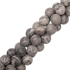 10mm Mapstone (Natural) Beads 15-16" Strand