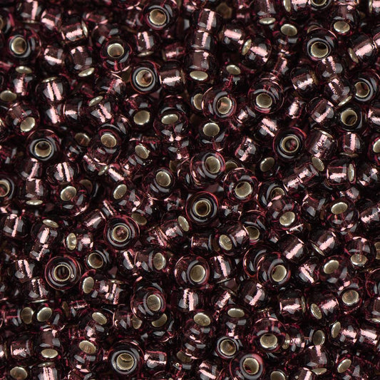 11/0 Miyuki Seed Beads #0013 Silver Lined Dark Smoky Amethyst 22g