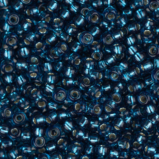 11/0 Miyuki Seed Beads #1425 Silver Lined Blue Zircon 24g
