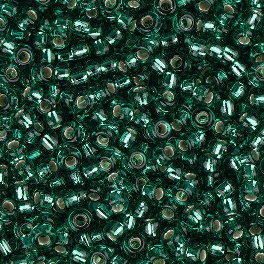 11/0 Miyuki Seed Beads #17 Silver Lined Green 24g